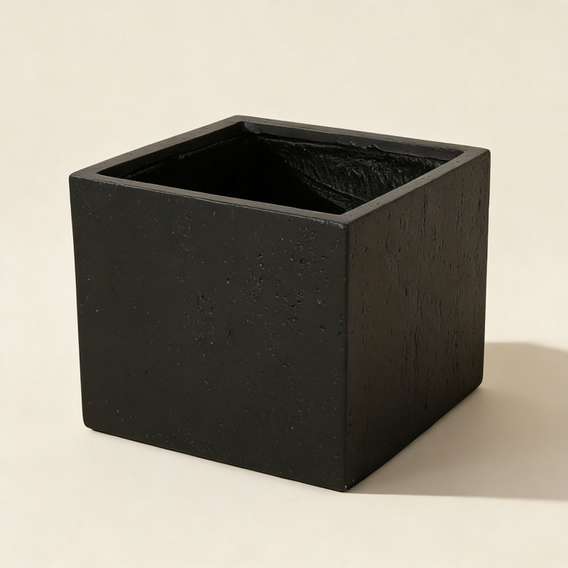 GRAND POT À CARRÉ EXTÉRIEUR, PAS D'ASSEMBLAGE. Placeur, Noir, noir, noir, noir