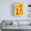 Langoustines sur fond jaune sur toile