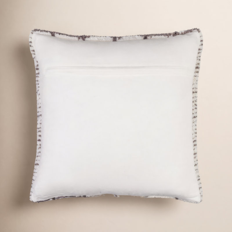 Wanderer Plaid Reversible Throw Pillow, Down, 20" x 20", Dark Charcoal