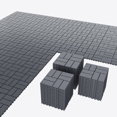 30.5cm L x 30.5cm W Plastic Interlocking Deck Deck Tile Kit