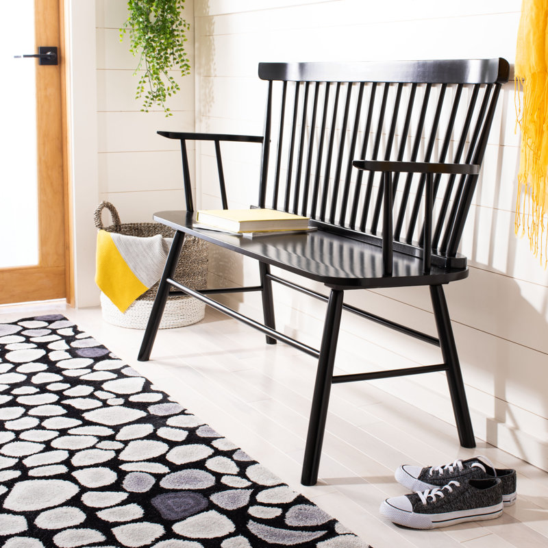 Solid Wood Bench, Black