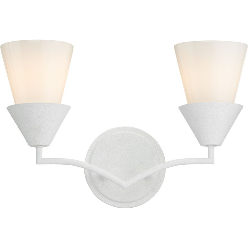 Two-Light Contemporary Vanity Light, White Plaster