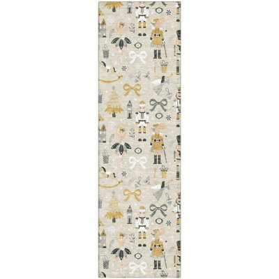Premium Machine Washable Lingeswaran AMF1827 Fun Christmas Rug