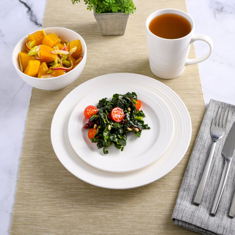 Amelia Court White Porcelain 16-Piece Dinnerware Set