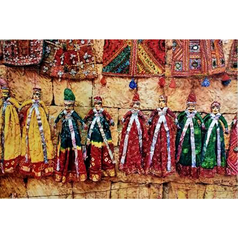 Marionnettes traditionnelles du Rajasthan | Aquarelle sur papier