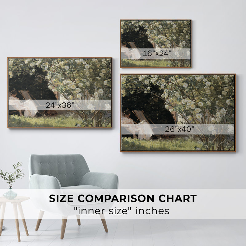 " Vintage Landscape -DLXIV ", 25" H x 37" W x 2" D, Walnut Floater Framed Canvas