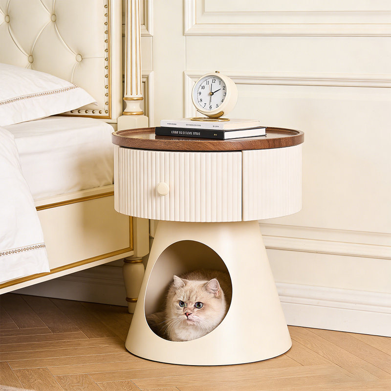 Table de bout multifonctionnelle pour chat avec tiroir