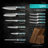 Senken Knives 11-Piece Damascus Knife Block Set with Abalone Shell Handle - 67-Layer Japanese Steel