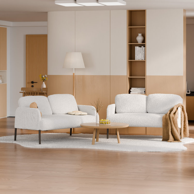 Alexsys 2 Seater Teddy Sofa, White