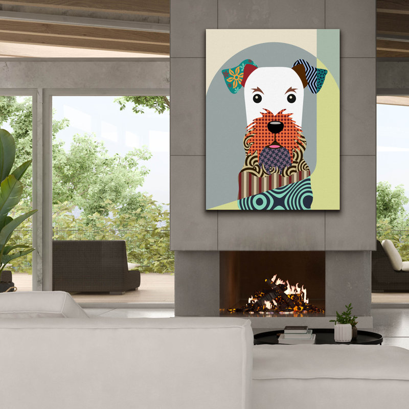 «Airedale Terrier Dog» par Lanre Adefioyue, H 54 po x l 40 po x P 1,5 po