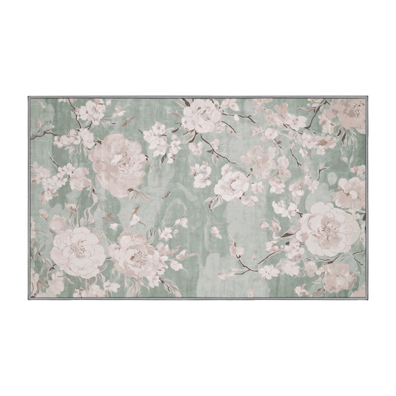 Machine Washable Brown Area Rug, Rectangle 2' x 3'