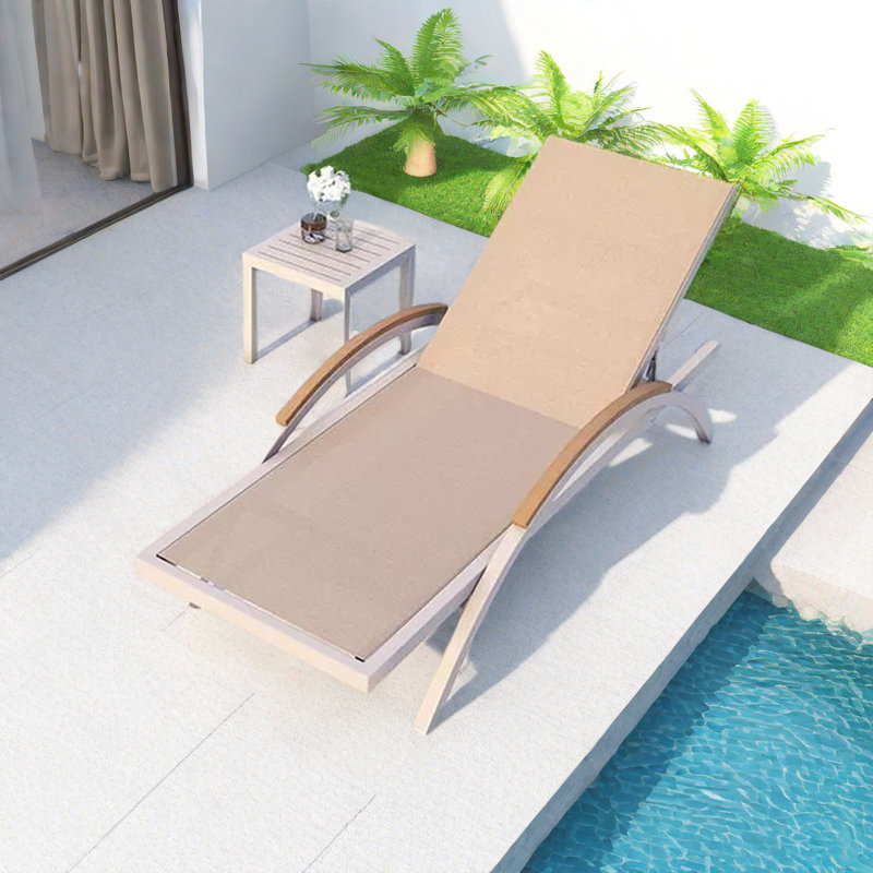 Chaises longues pour la plage, Beige / Blanc