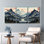 Paysage de montagne de style japonais, reproduction d'art sur toile tendue sur toile, ensemble de 3