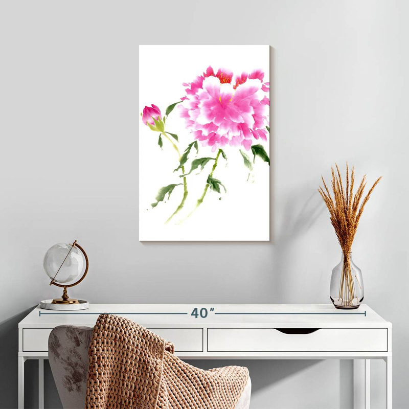 Pivoines Harnek en rose II, H 24 po x l 16 po