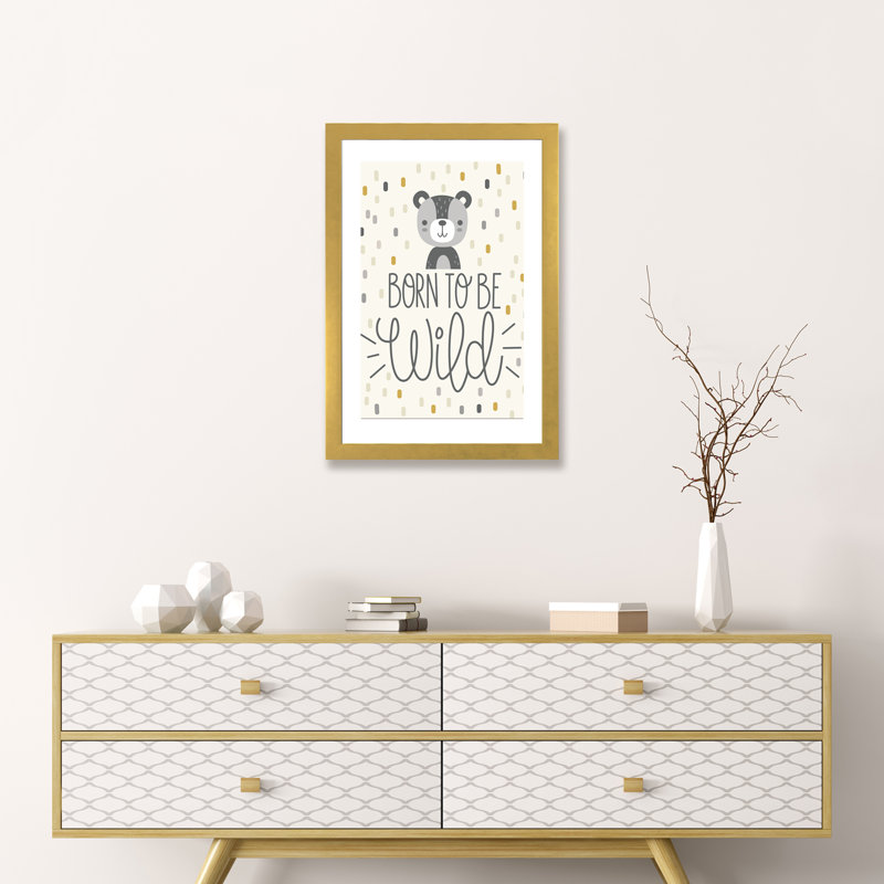 «Cute and Wild III», art encadré, Papier encadré doré, H 24 po x l 16 po x P 1 po