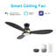 Ventilateur de plafond intelligent Woodrow de 52 pouces avec télécommande, ensemble d'éclairage inclus, fonctionne avec l'assistant Google, Amazon Alexa et les raccourcis Siri.-412300285