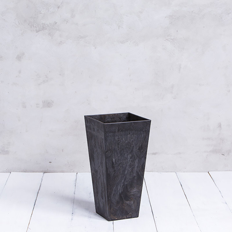 Sewickly Pot Planter, Black, 27.5" H x 13.75" W x 13.75" D