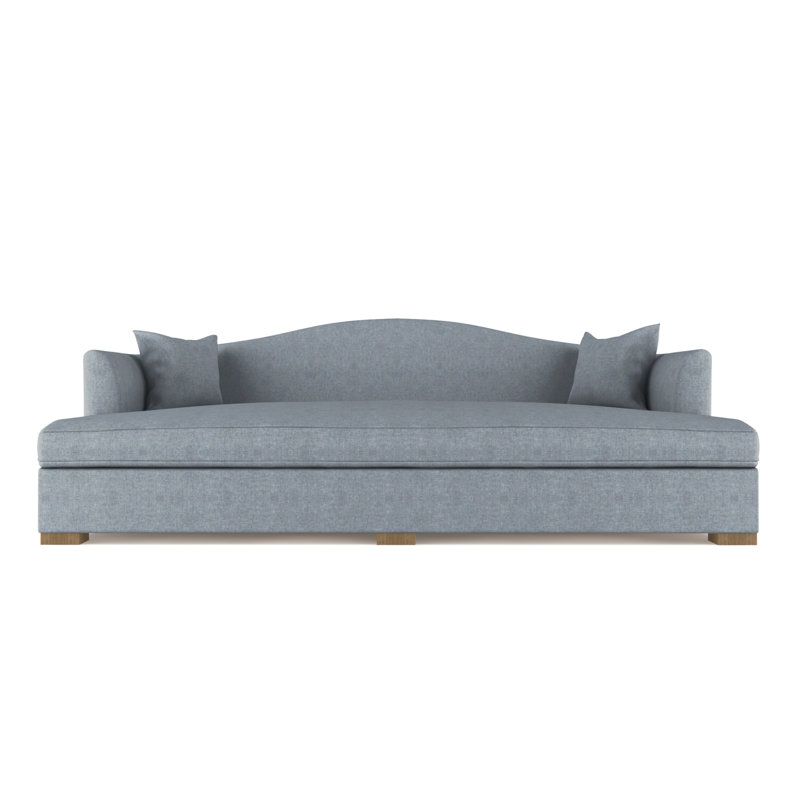 Horatio Camelback Taper Curved-Arm Daybed, Vintage Leather Pumice, Weathered