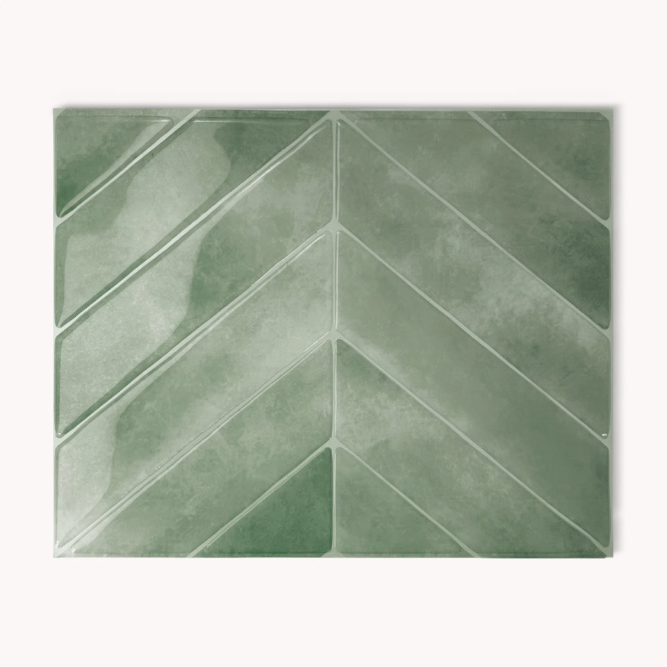 Chevron pattern in green.