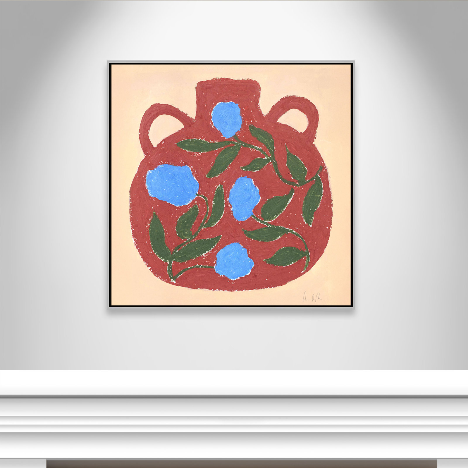 Vase No. 04 Print by Camilla Bergqvist, 37.5" H x 37.5" W, Silver