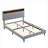 Spacious Queen Size Modern Button-Tufted Upholstered Platform Bed Frame with Built-In Charging and Side Pockets, Classic Gray
