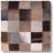 Handmade Brown Patchwork Cowhide Leather Ottoman Pouf 18X18 Warm