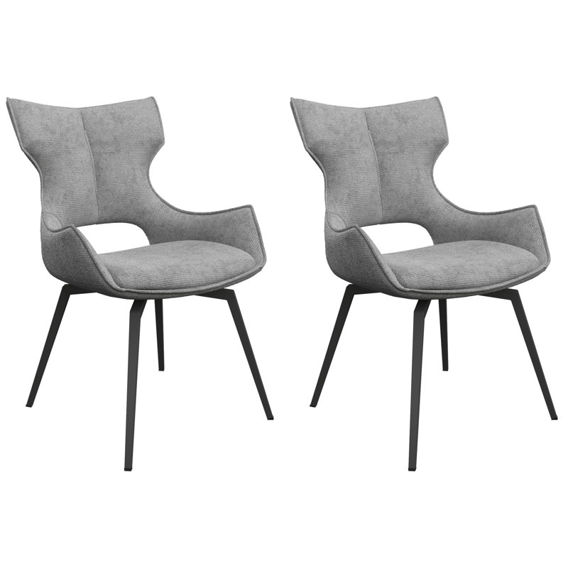 Deloney Fabric Swivel Dining Chair, Grey