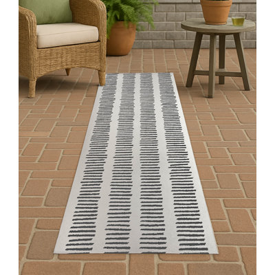 Fencing Rows Non-Slip Outdoor Rug