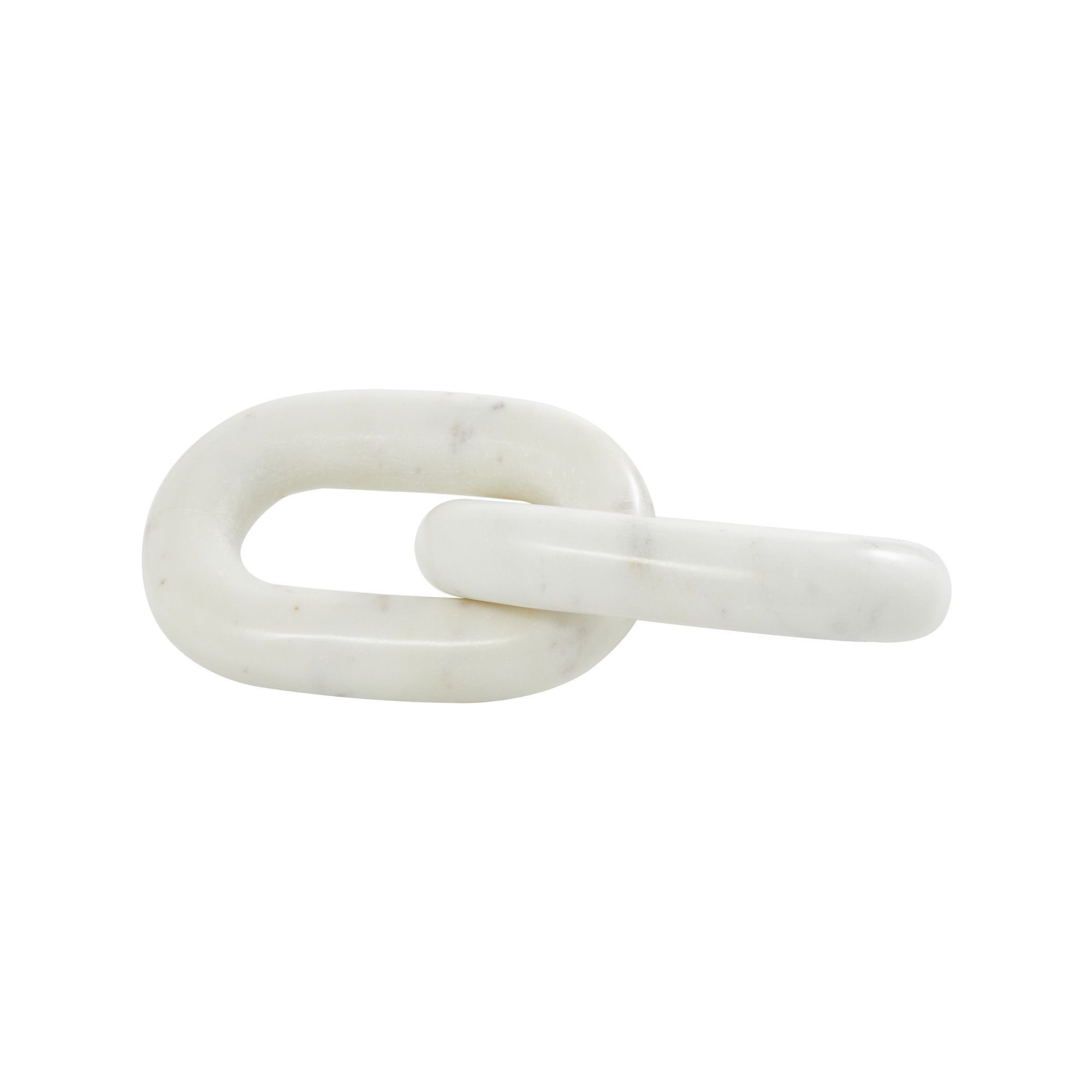 Magaret Chain Sculpture, 2.45" H x 8.85" W x 3.65" D, White