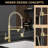 Kitchen Faucet With Pull Down Sprayer, Single Handle Single Lever Kitchen Sink Faucet Brushed Gold Faucet