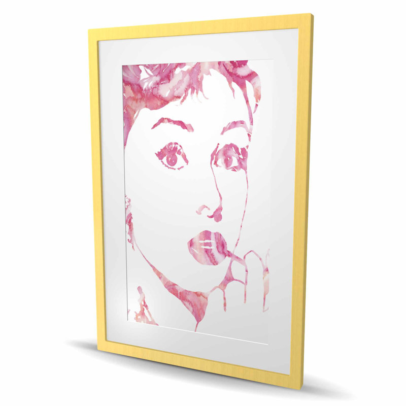 Glamour Audrey Hepburn - femme figurative, impression encadrée