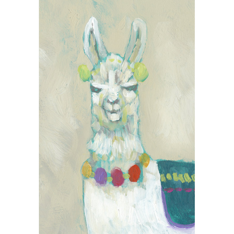 Llama Fun II by Jennifer Goldberger - Wrapped Canvas Print, 30cm H x 20cm W