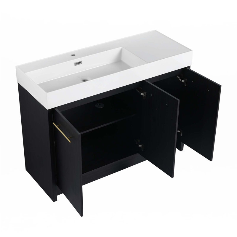 Meuble-lavabo autoportant avec lavabo en résine