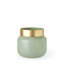 Vase en verre menthe moyen avec poignet en métal doré mat Trashawn-1186172626