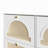 Mid-Century Narrow Design Tipping Bucket Shoe Cabinet With 4 Flip Drawers, Elegant Entryway Shoe Organizer With 4 Rattan Doors, Freestanding Shoe Rack With 2 Silvery Hooks For Hallway, 42.1"W-8652082