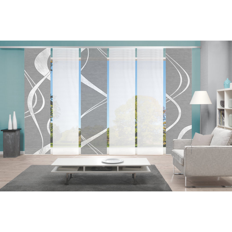 Pearman Semi Sheer Curtain Panel Pair, Grey/White