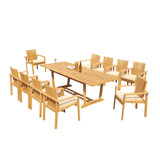 Round 4 - Person 72" Long Teak Dining Set
