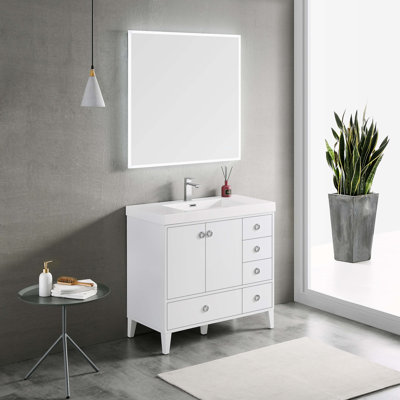 Ensemble de meuble-lavabo simple 36 po avec miroir Jez