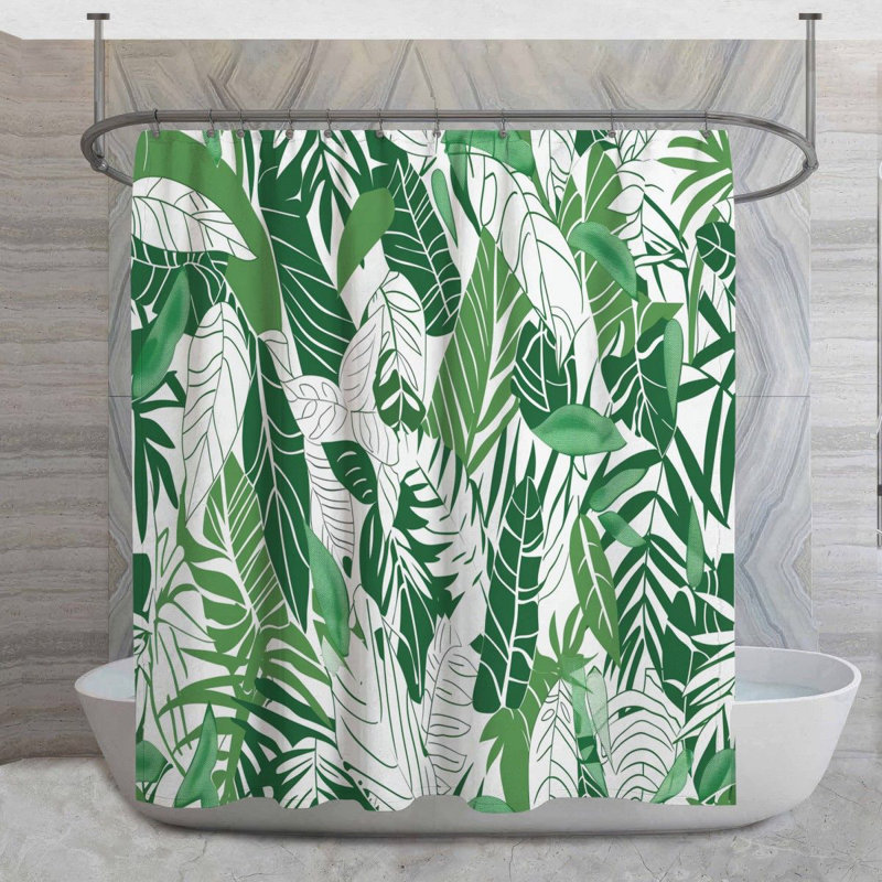 Leafy Art Cool Shower Curtain, 93"H x 70"W