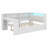 Wood Platform Bed With Storage Shelves, Trundle, Charging Station, LED, Desk And Upholstered Headboard-898990314