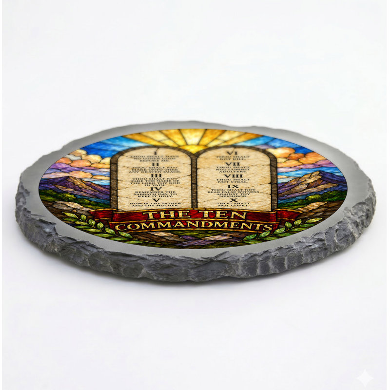 STAIN GL TEN COMMANDMENTS STONE GRAY