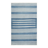 Rug & Kilim’S Contemporary Dhurrie Rug With Blue And Off-White Geometric Stripes