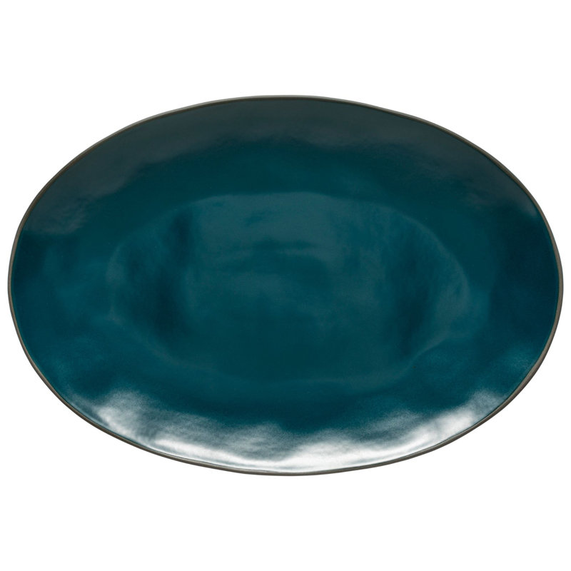 Stacked Organic Stoneware Platter, Blue