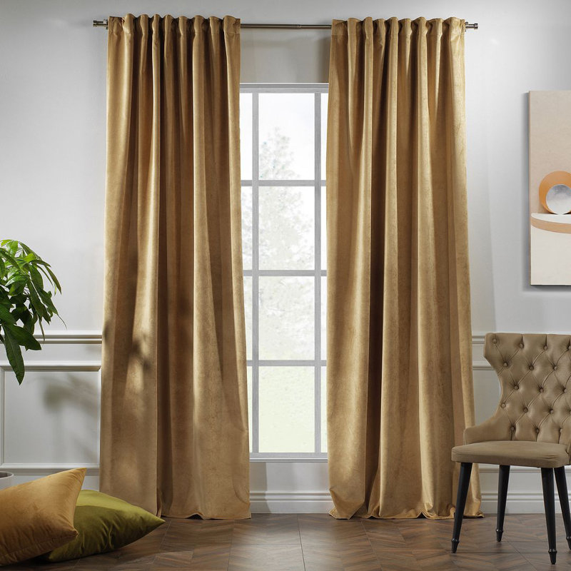 Panneau simple décoratif extra large en velours mat sur mesure, 60 sépia, L 52 po x L 156 po