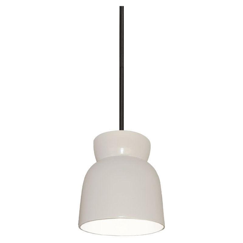 (6) Luminaire suspendu en forme de sablier, Laiton antique, Blanc brillant