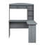 Bureau moderne en L avec huche, gris