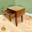 Table de chevet en bois massif à 1 tiroir Mid-Century Acacia Crantor-1215659152
