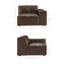 Causeuse modulaire en cuir avec repose-pieds 3 pièces Arielle-1129643320