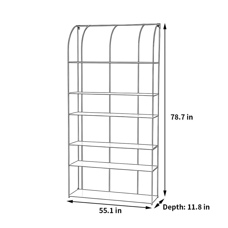 Bibliothèque créative et durable, (6 tablettes) H 78,7 po x l 55,1 po x P 11,8 po