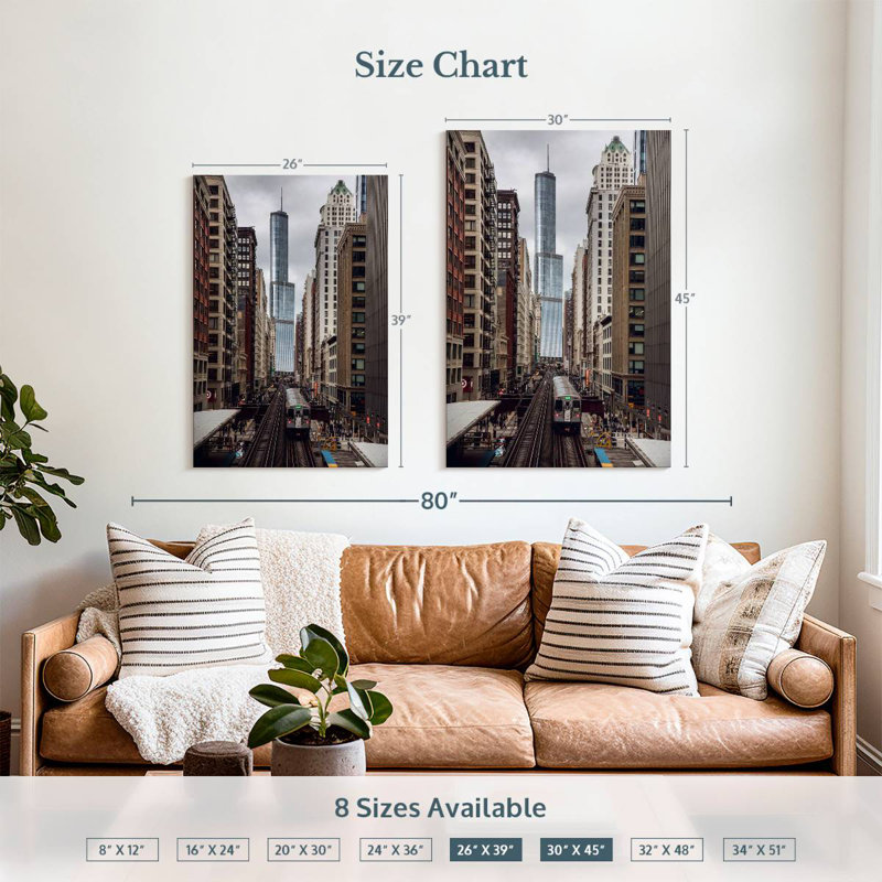 Aime Chicago Train Ride, 39" H x 26" W